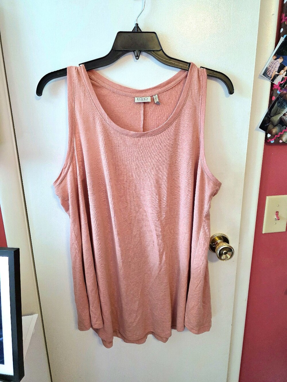 LOGO By Lori Goldstein Peach Tank Top Size XL